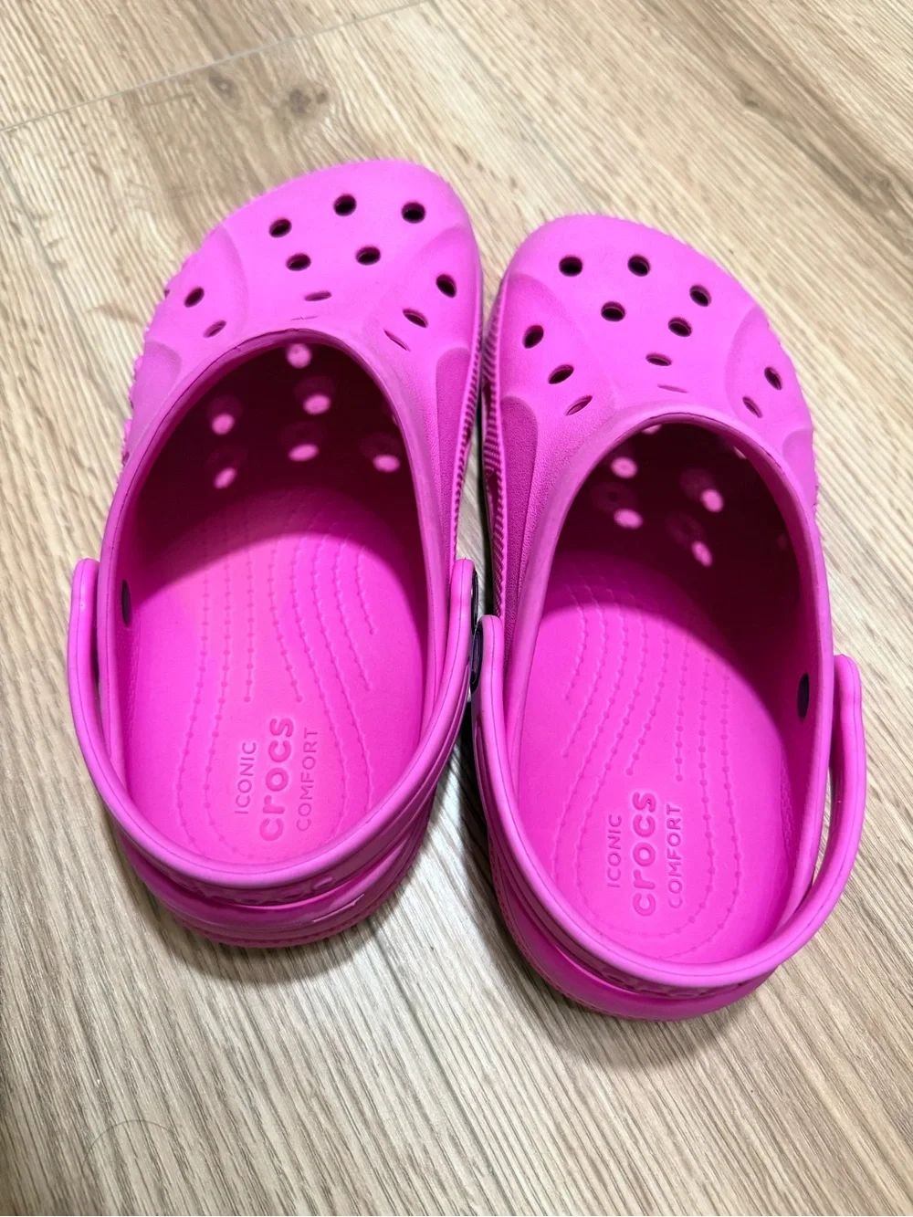Crocs Baya Clogs Kids J3 Pink Slip On Water Shoes Girls Sandals Junior 3